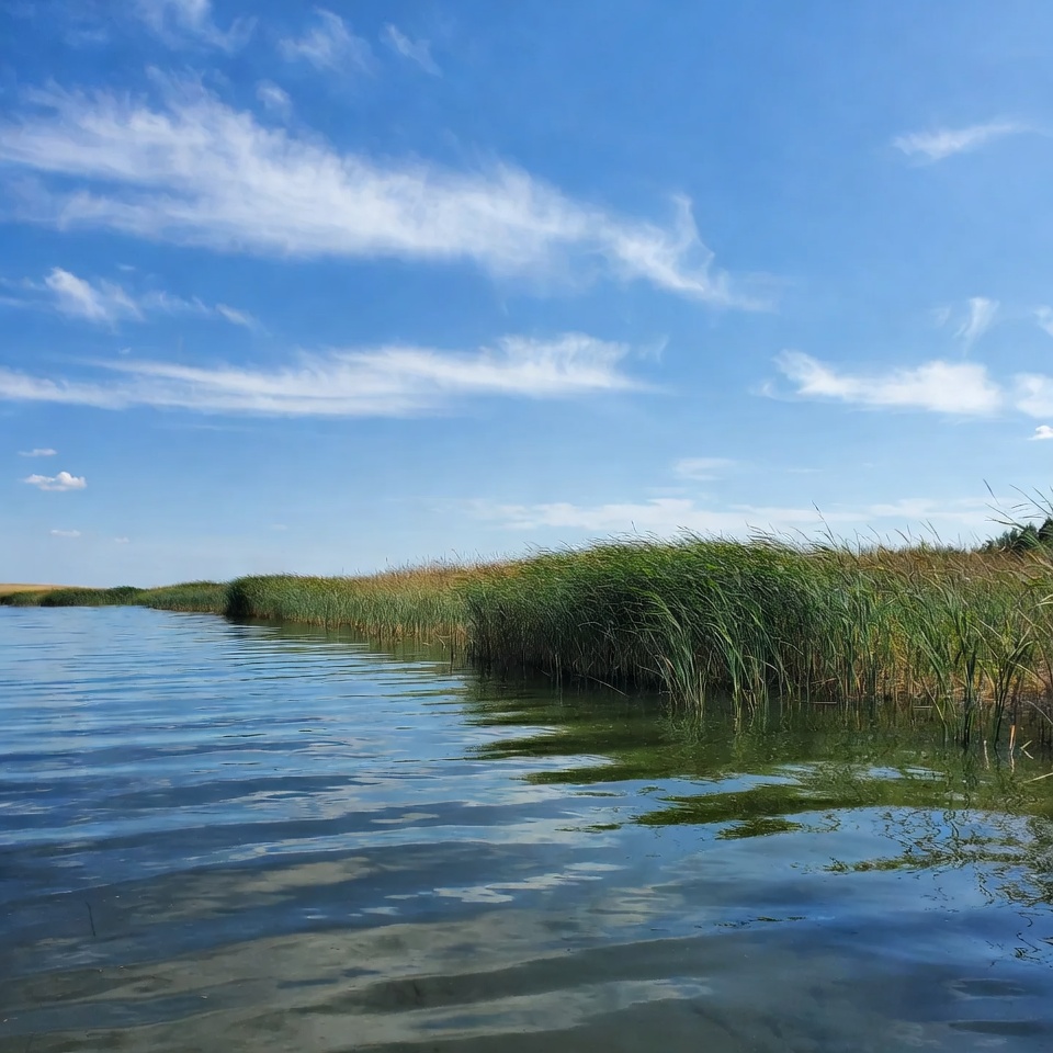 Reeds by Calm Lake Waters Reeds by Calm Lake Waters