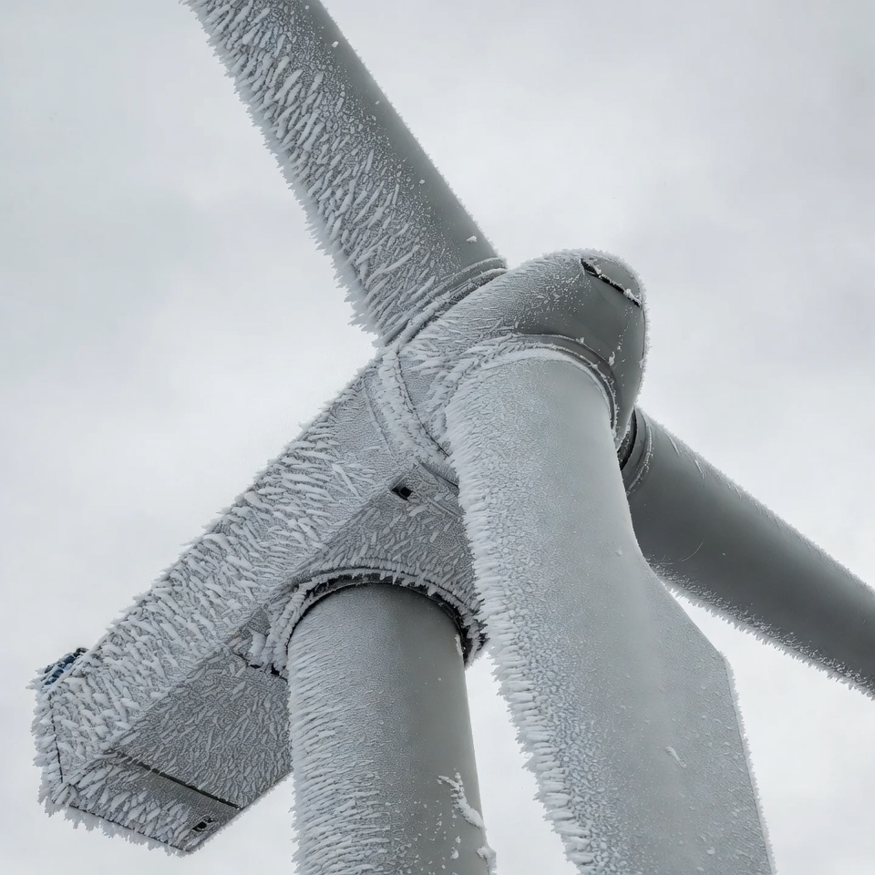 Wind Turbine Covered in Frost Wind Turbine Covered in Frost