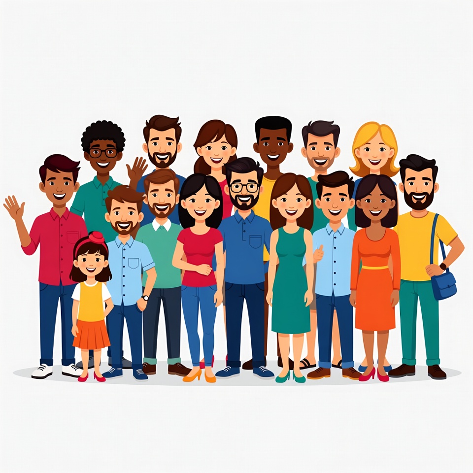 Diverse group of people illustration Diverse group of people illustration