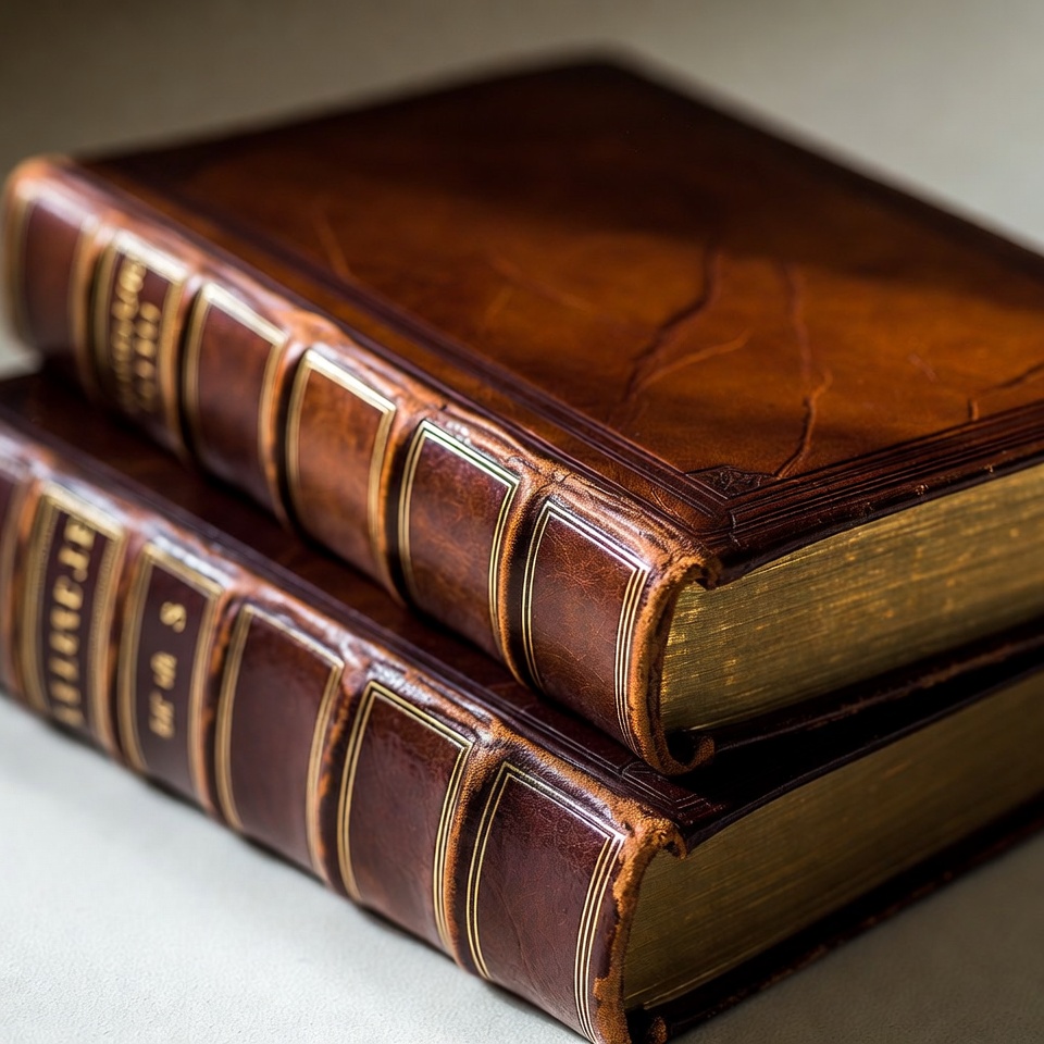 Stacked Antique Leather Books Stacked Antique Leather Books