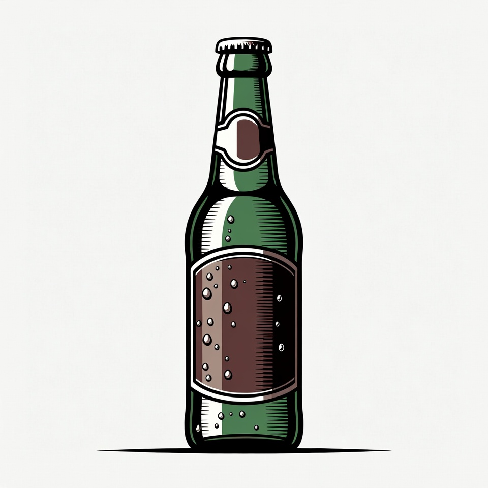 Green Beer Bottle Illustration Green Beer Bottle Illustration