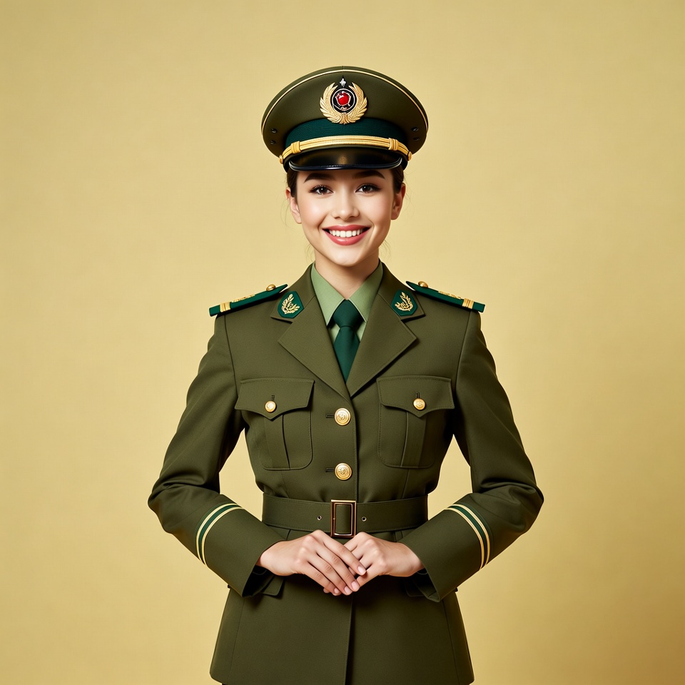 Asian woman in military uniform Asian woman in military uniform