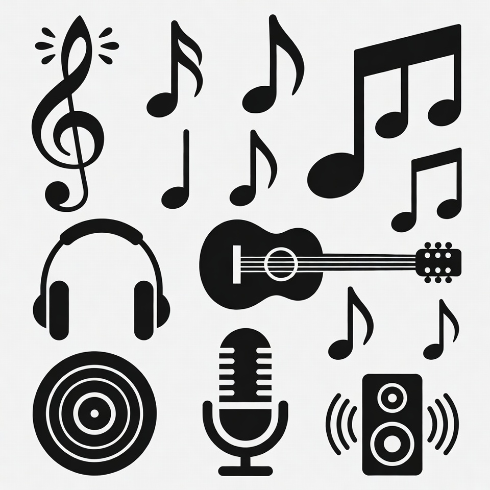 Black Music Icons Clipart Black Music Icons Clipart