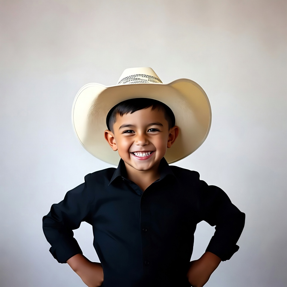 Boy smiling in cowboy hat Boy smiling in cowboy hat