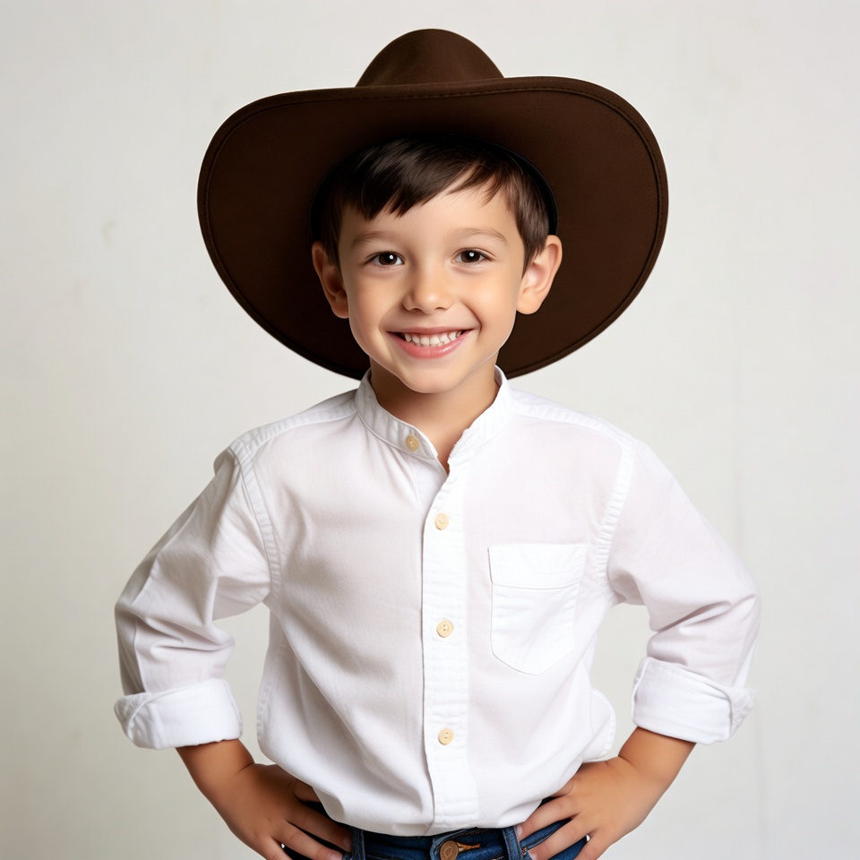 Boy wearing cowboy hat Boy wearing cowboy hat