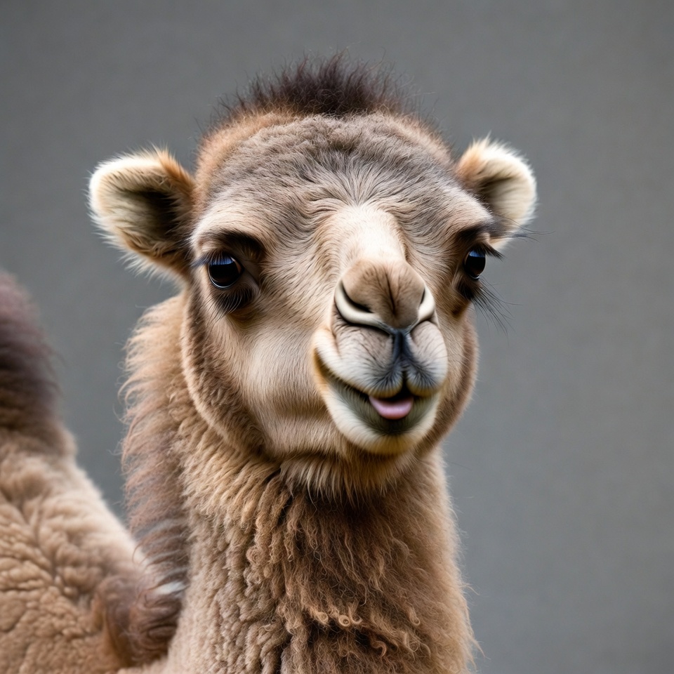 Cute baby camel smiling Cute baby camel smiling