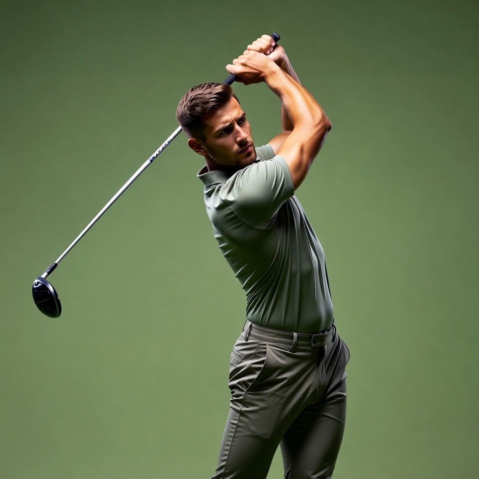 Man swinging golf club Man swinging golf club