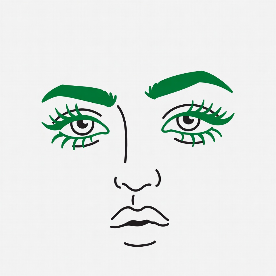 Green eyes woman face illustration Green eyes woman face illustration