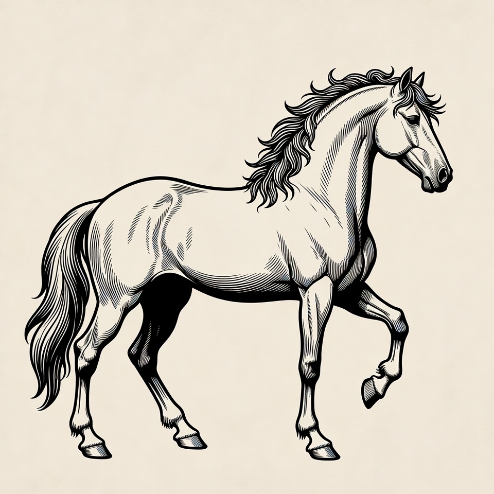 Galloping horse line art illustration Galloping horse line art illustration