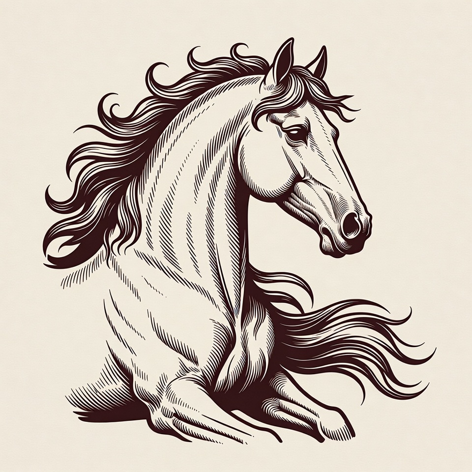 Majestic Horse Head Illustration Majestic Horse Head Illustration
