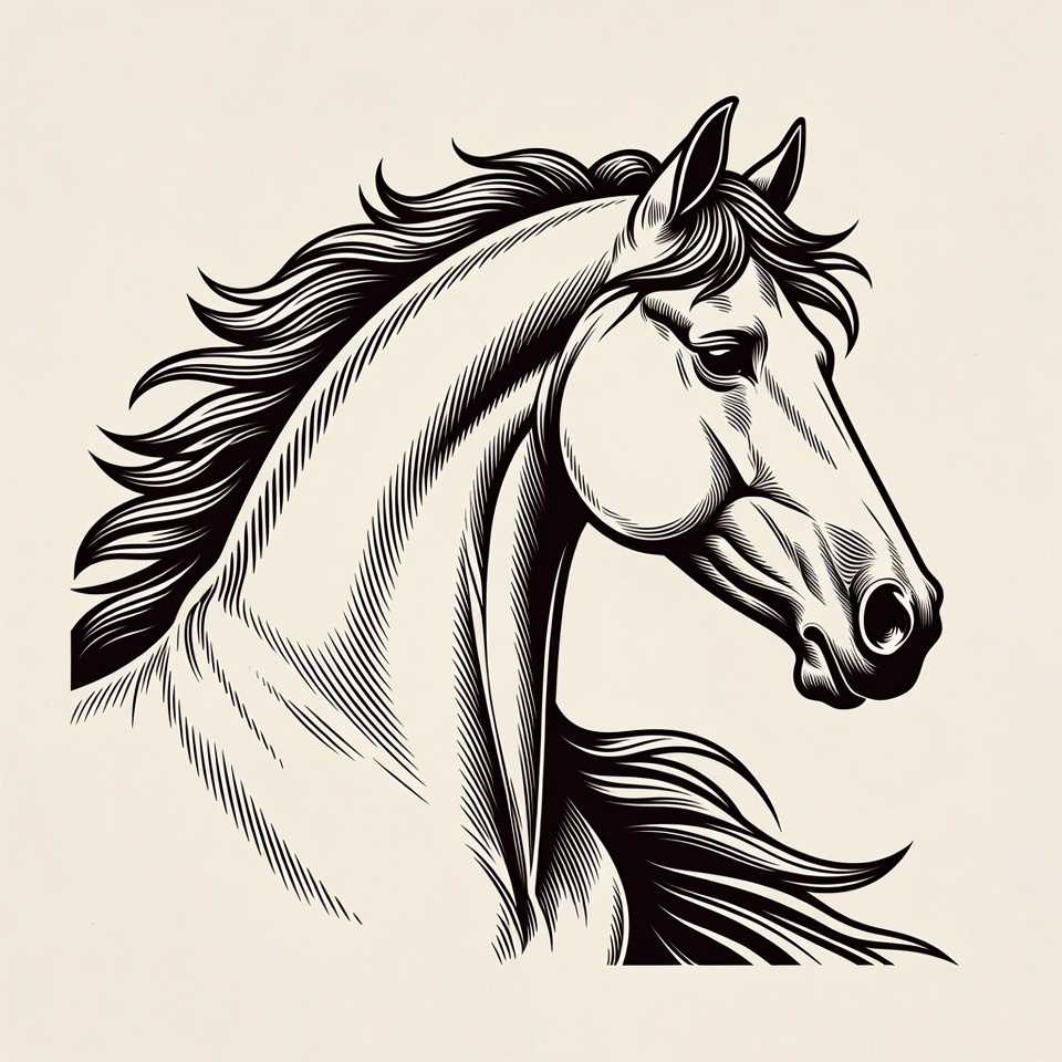 Horse head illustration Horse head illustration