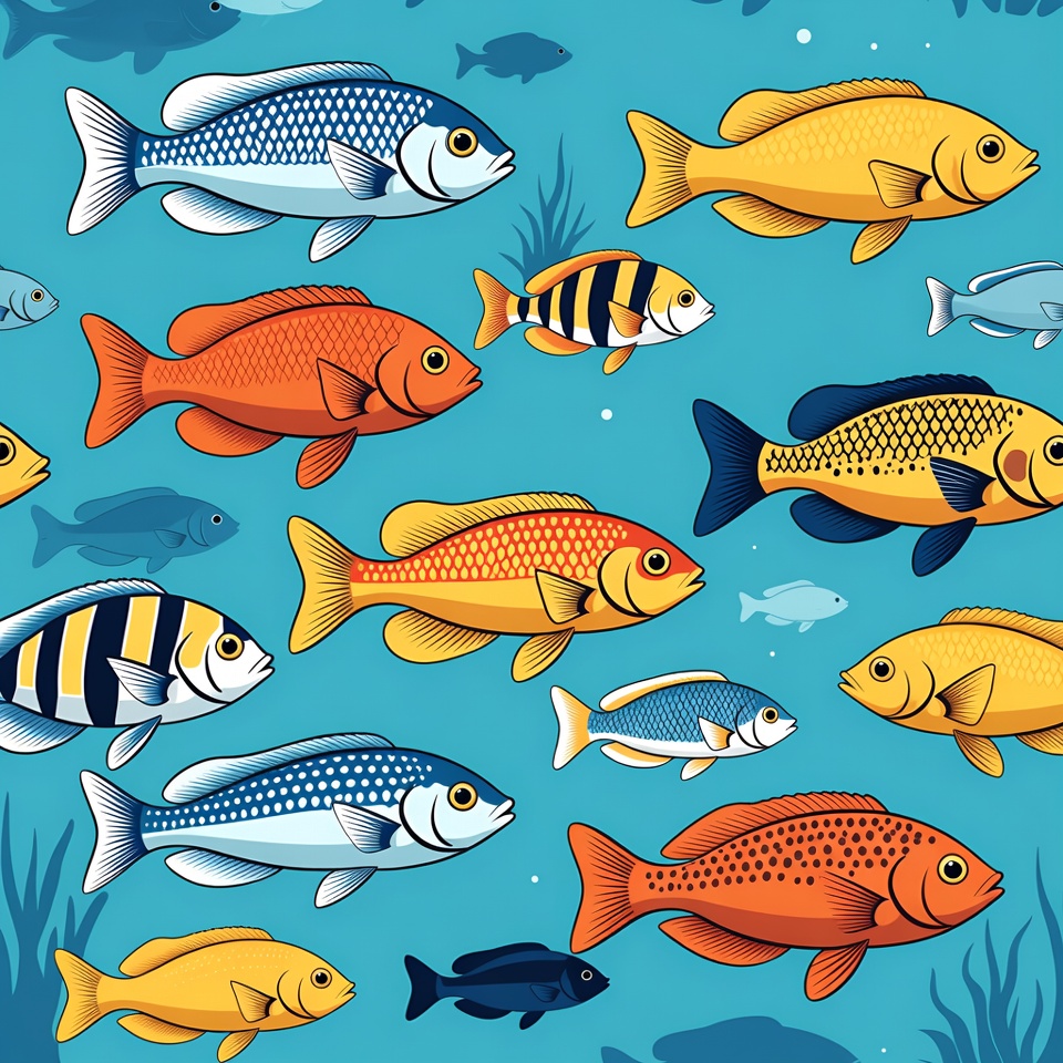 Colorful Tropical Fish Illustration Colorful Tropical Fish Illustration
