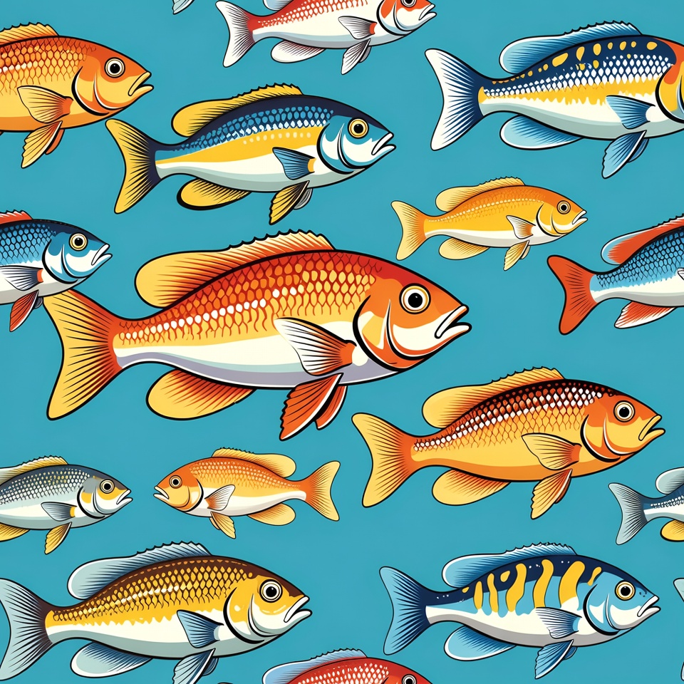 Colorful Tropical Fish Pattern Colorful Tropical Fish Pattern
