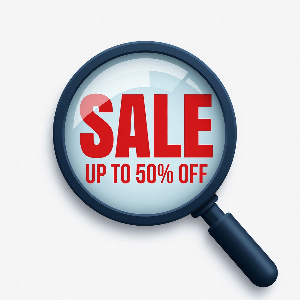 Magnifying Glass Over Sale 50% Off Magnifying Glass Over Sale 50% Off