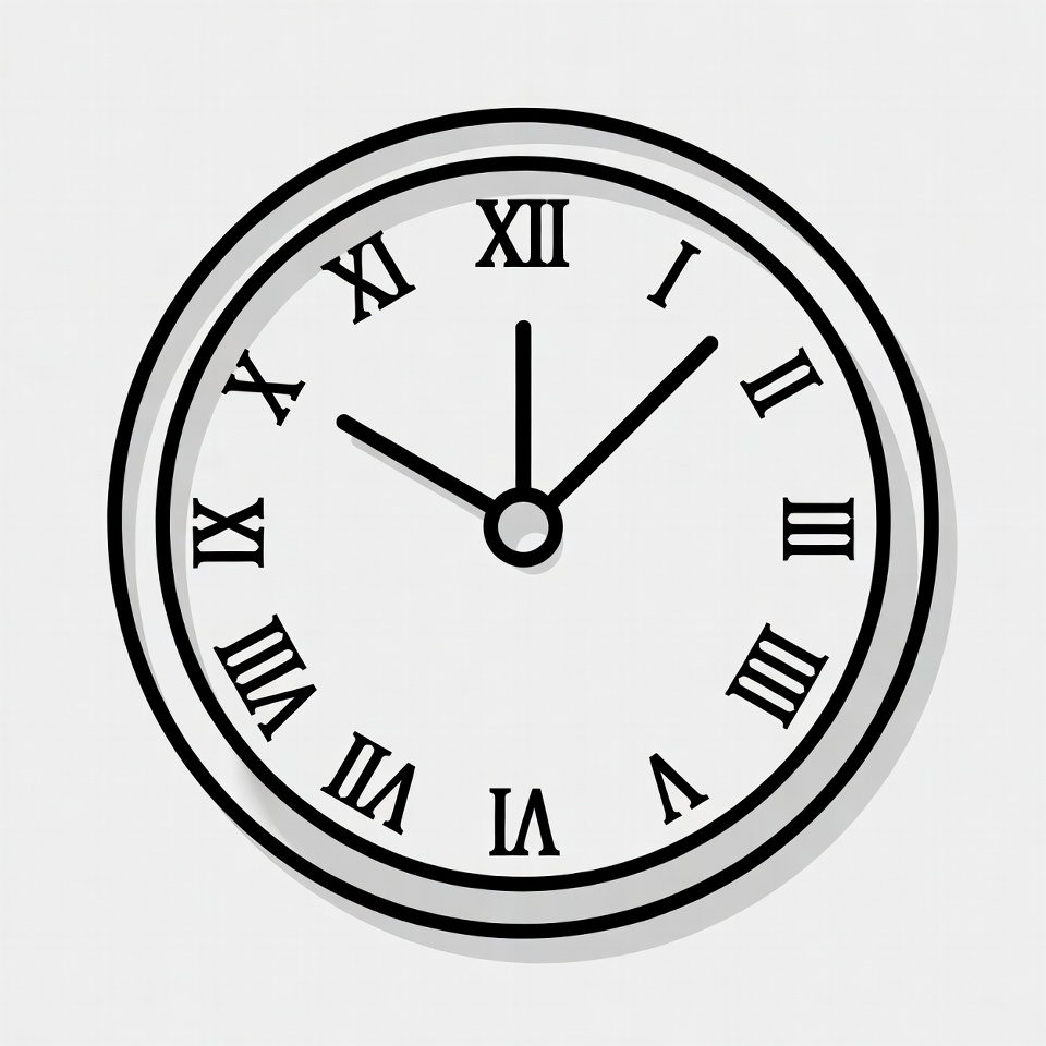 Roman numeral clock illustration Roman numeral clock illustration