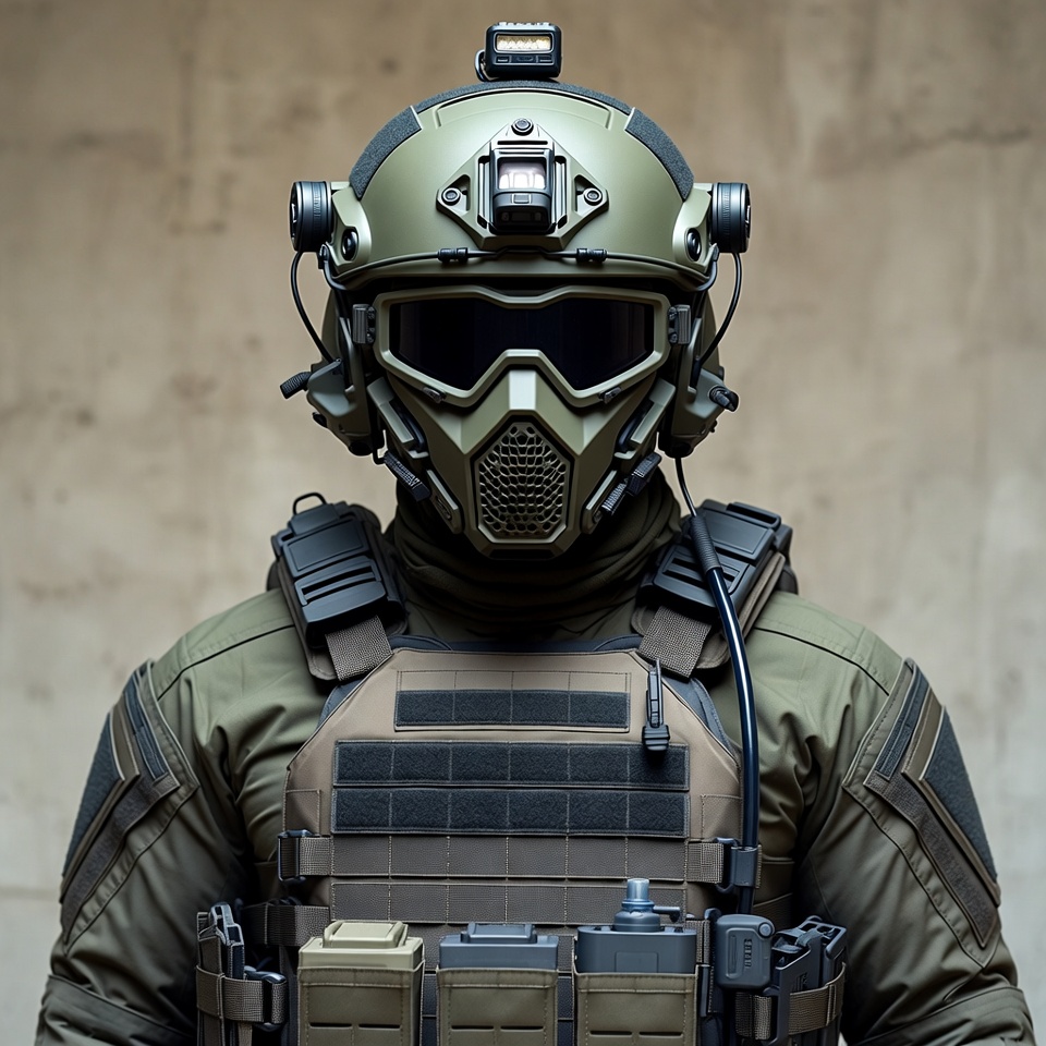 Soldier in tactical helmet and gear Soldier in tactical helmet and gear
