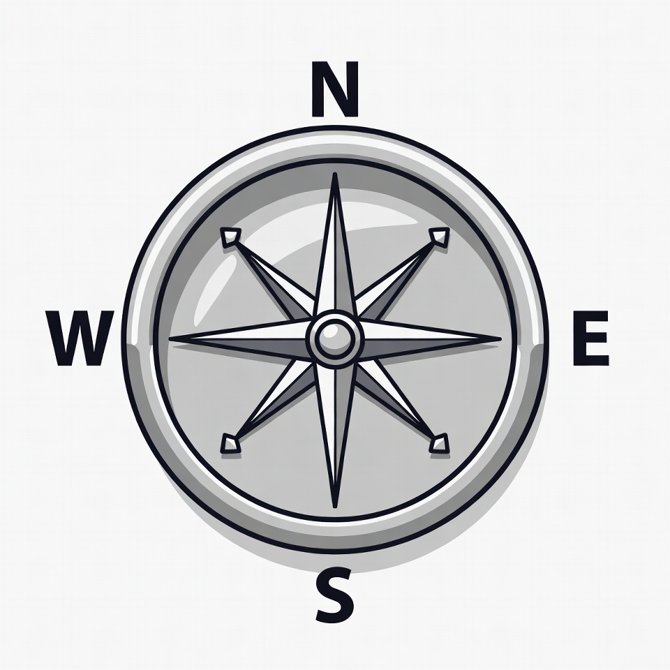 Compass with North South East West Compass with North South East West
