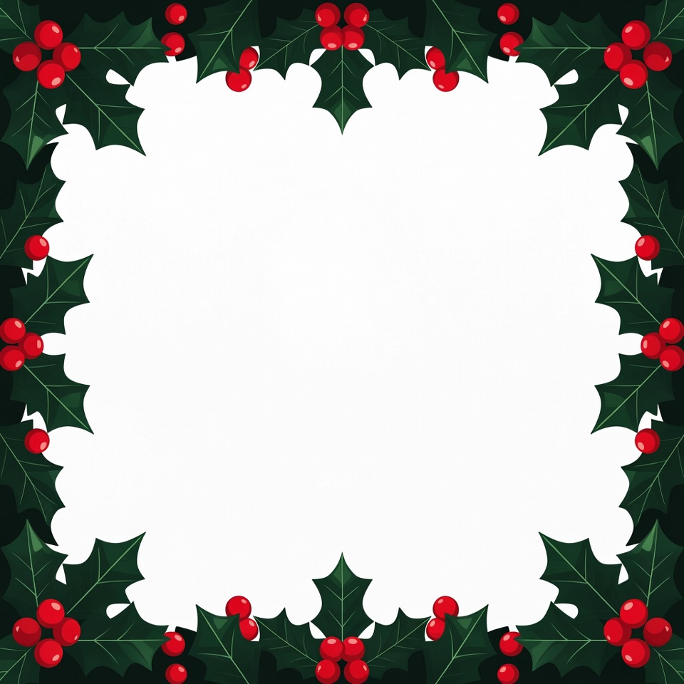 Holly Wreath with Red Berries Holly Wreath with Red Berries