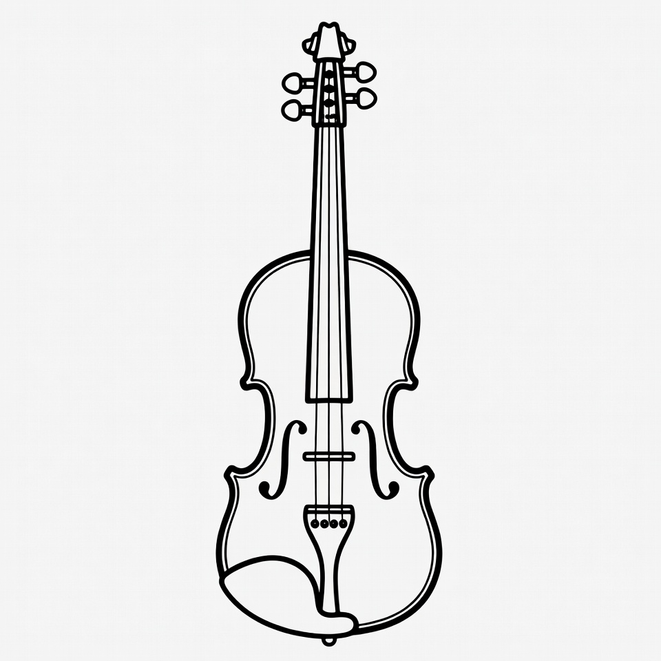 Black Outline Violin Illustration Black Outline Violin Illustration