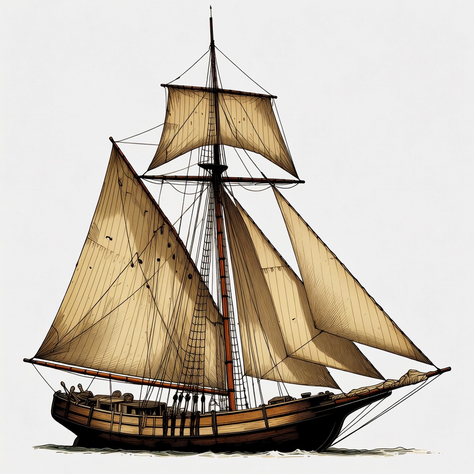 Sailing Ship with Full Sails Sailing Ship with Full Sails
