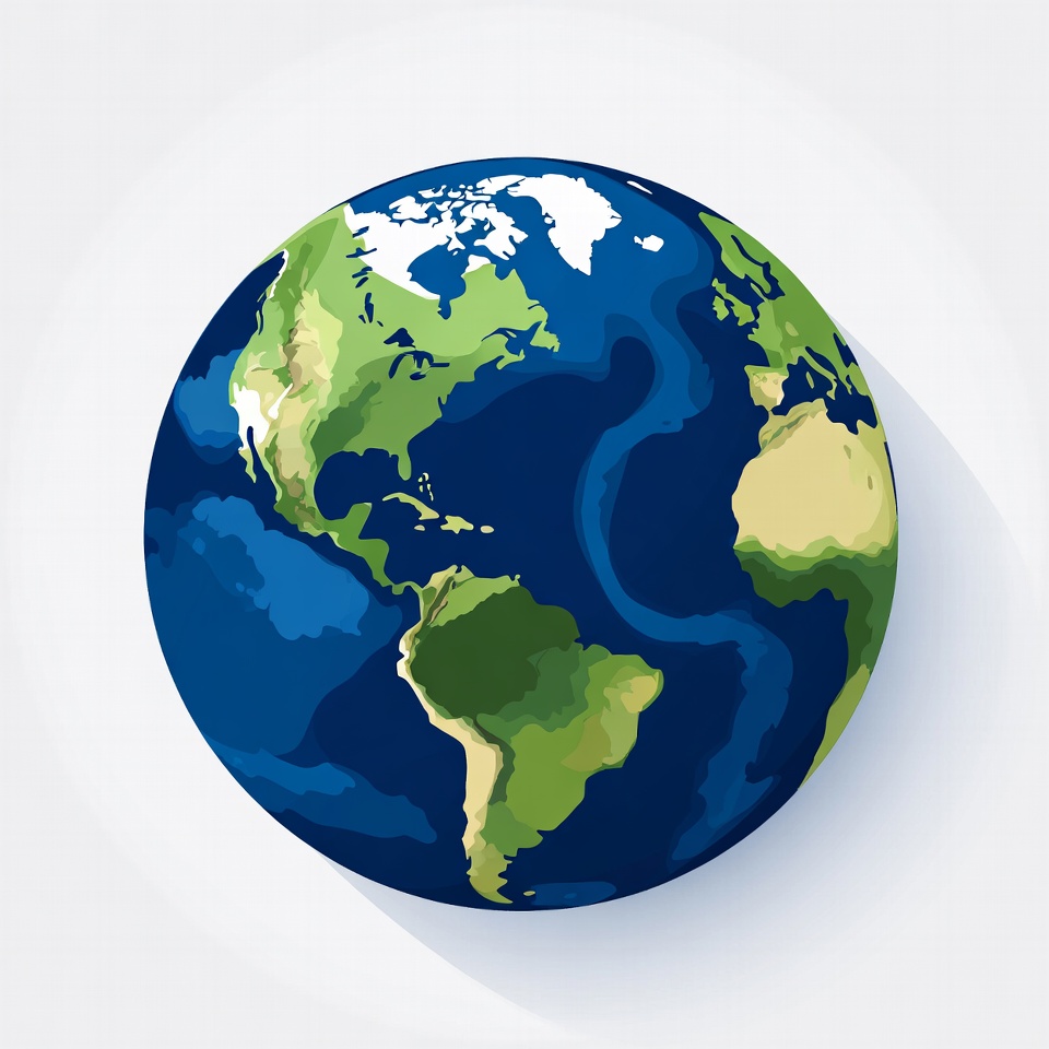 Flat Illustration of Earth Globe Flat Illustration of Earth Globe
