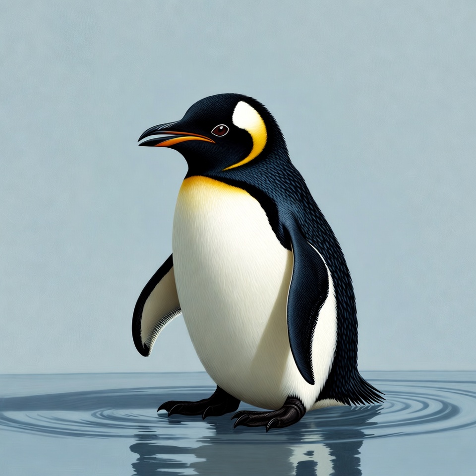Emperor Penguin Standing in Water Emperor Penguin Standing in Water