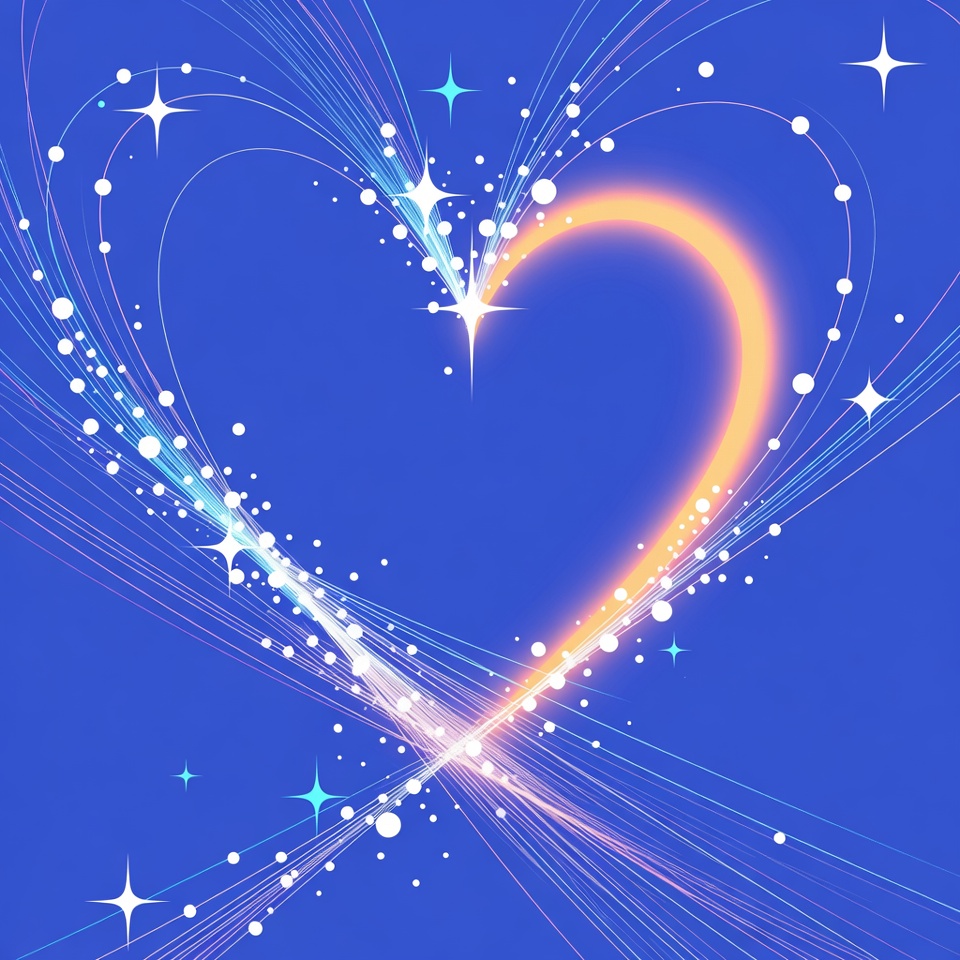 Glowing Blue Heart with Stars Glowing Blue Heart with Stars