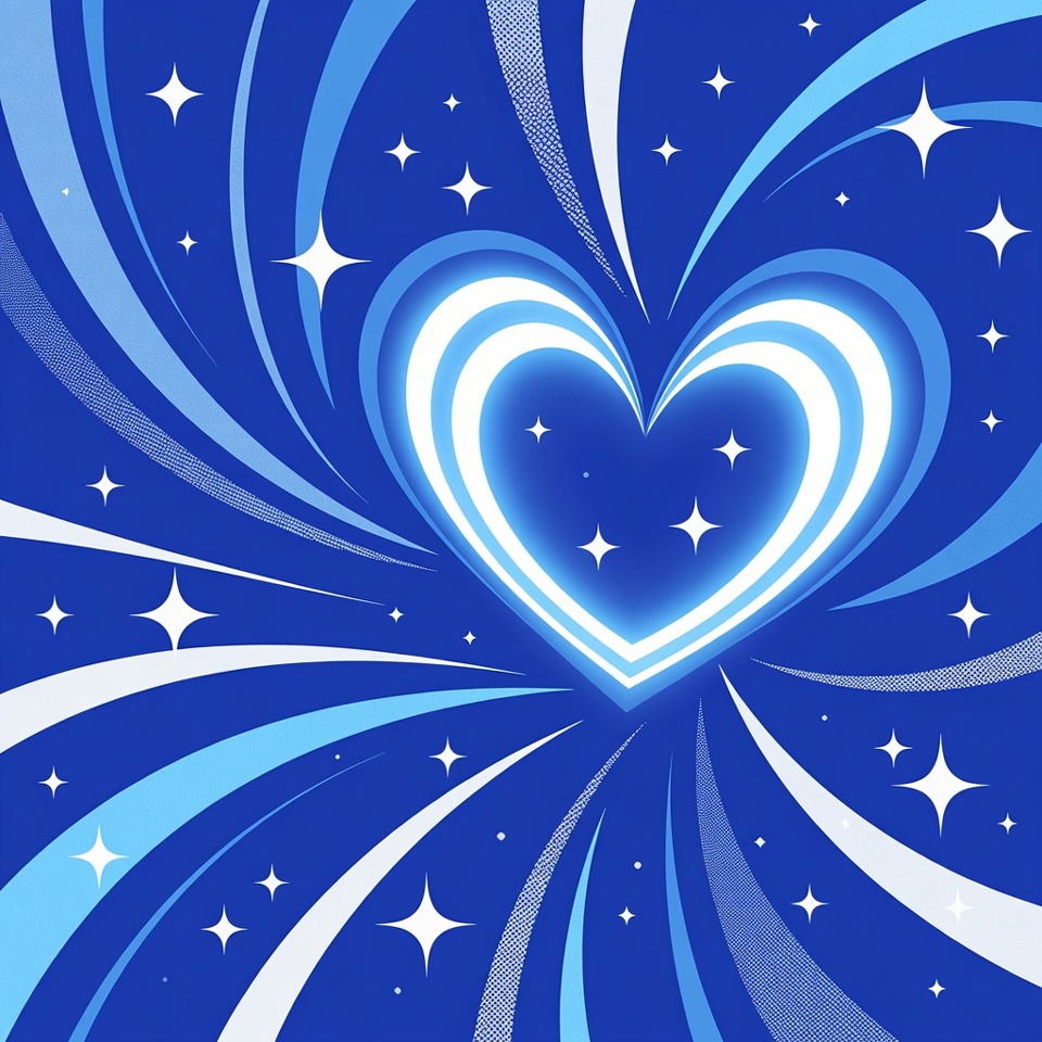 Glowing Heart with Stars and Swirls Glowing Heart with Stars and Swirls