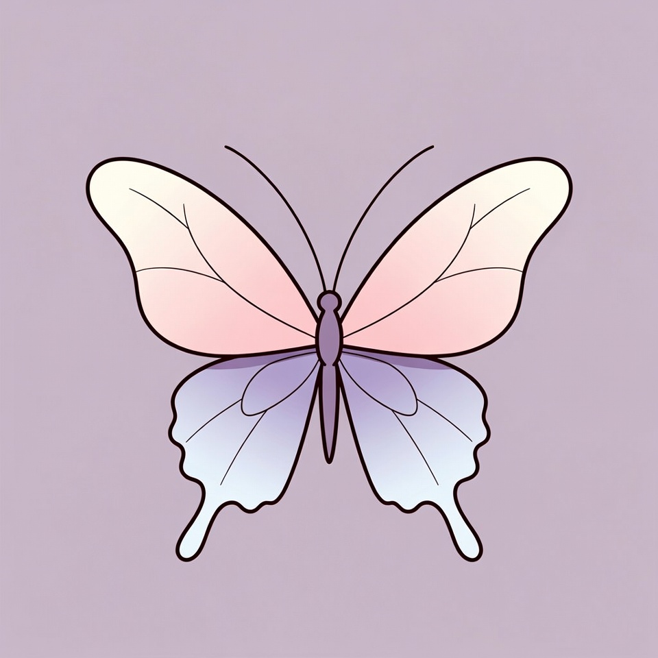 Pink and Purple Butterfly Illustration Pink and Purple Butterfly Illustration