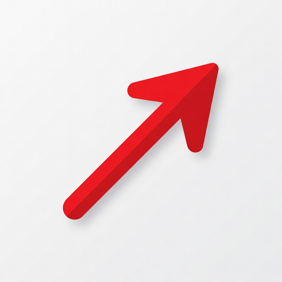 Red upward arrow icon Red upward arrow icon