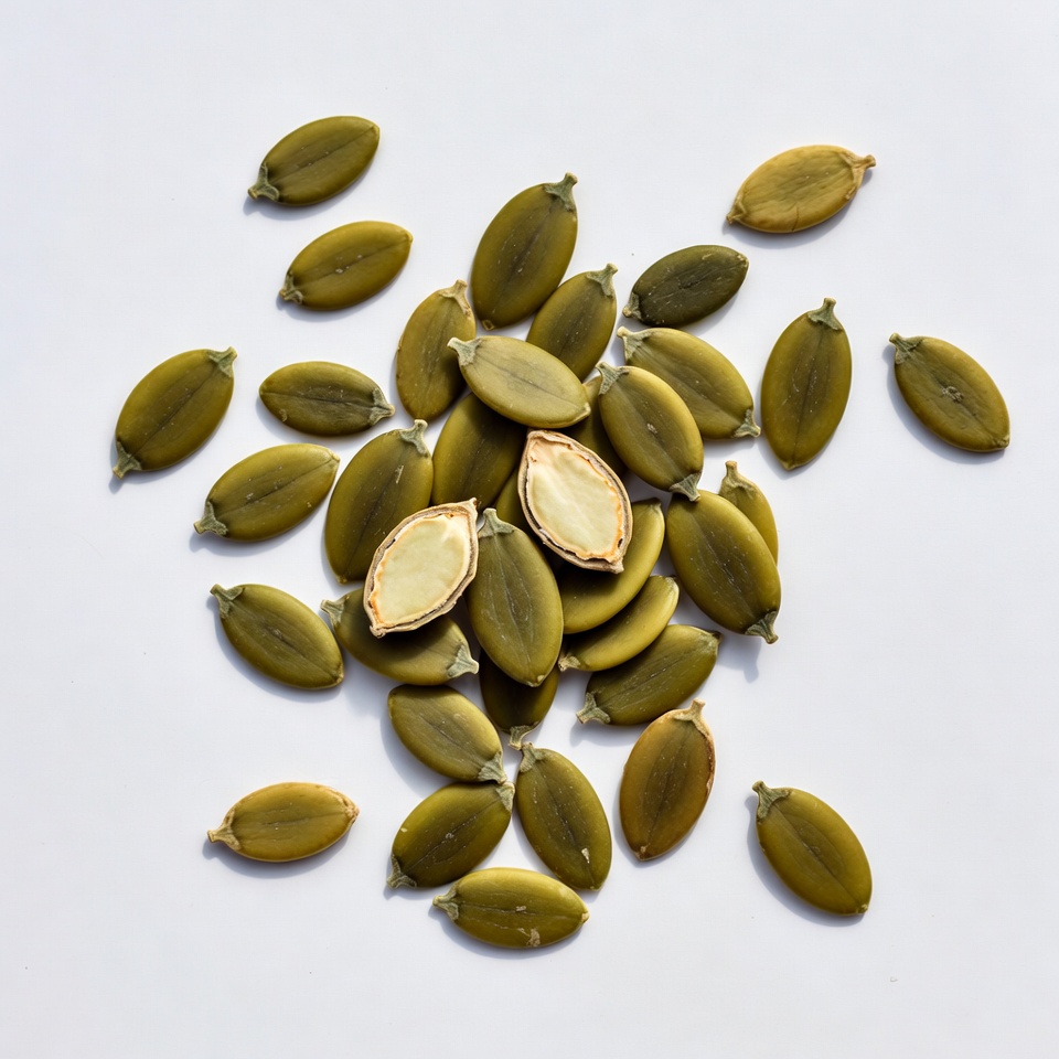 Pumpkin Seeds on White Background Pumpkin Seeds on White Background