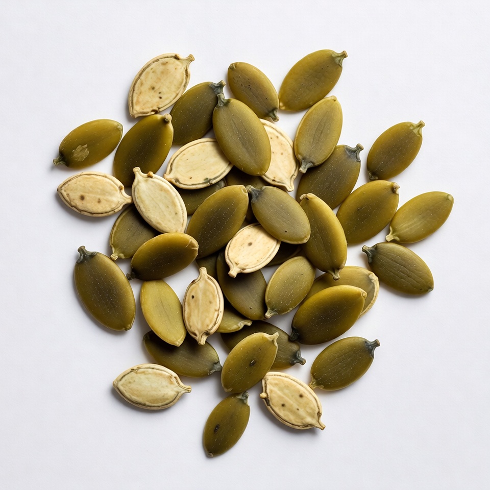 Pumpkin Seeds on White Background Pumpkin Seeds on White Background