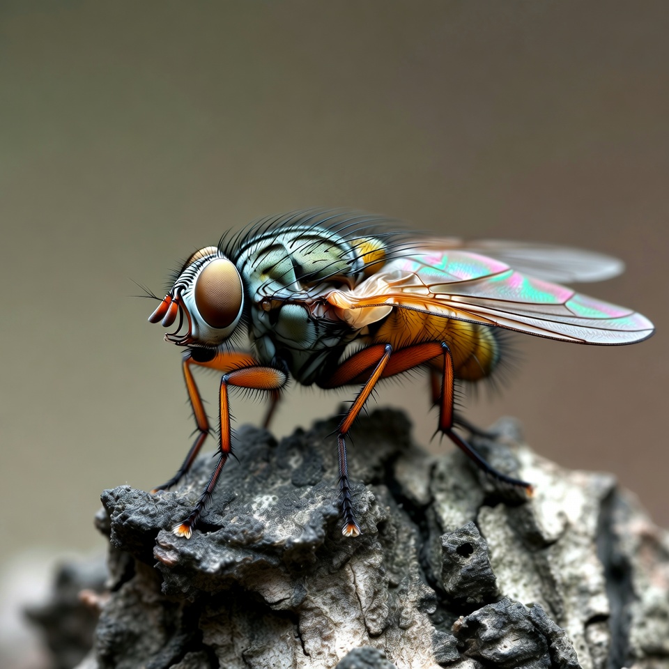 Colorful Metallic Fly on Rock Colorful Metallic Fly on Rock