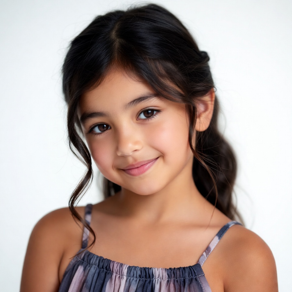 Smiling Asian girl with ponytail Smiling Asian girl with ponytail