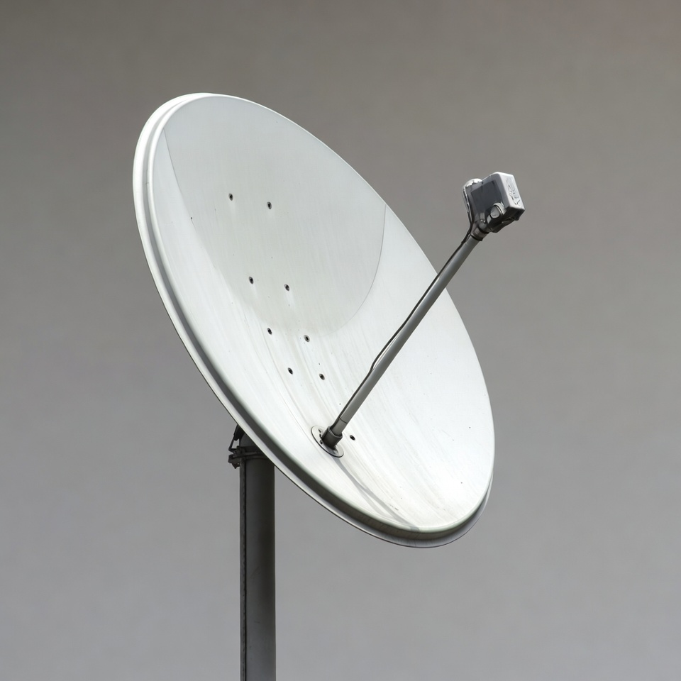 Satellite Dish on Gray Background Satellite Dish on Gray Background