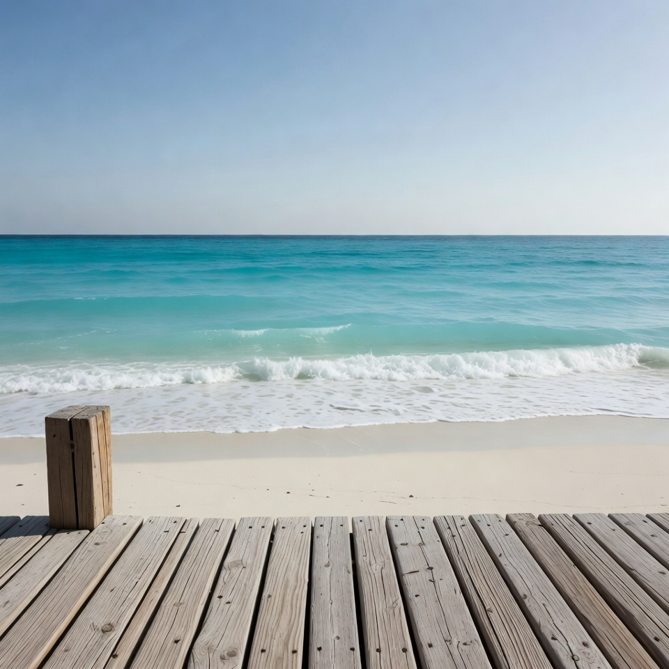Wooden pier over tropical beach Wooden pier over tropical beach