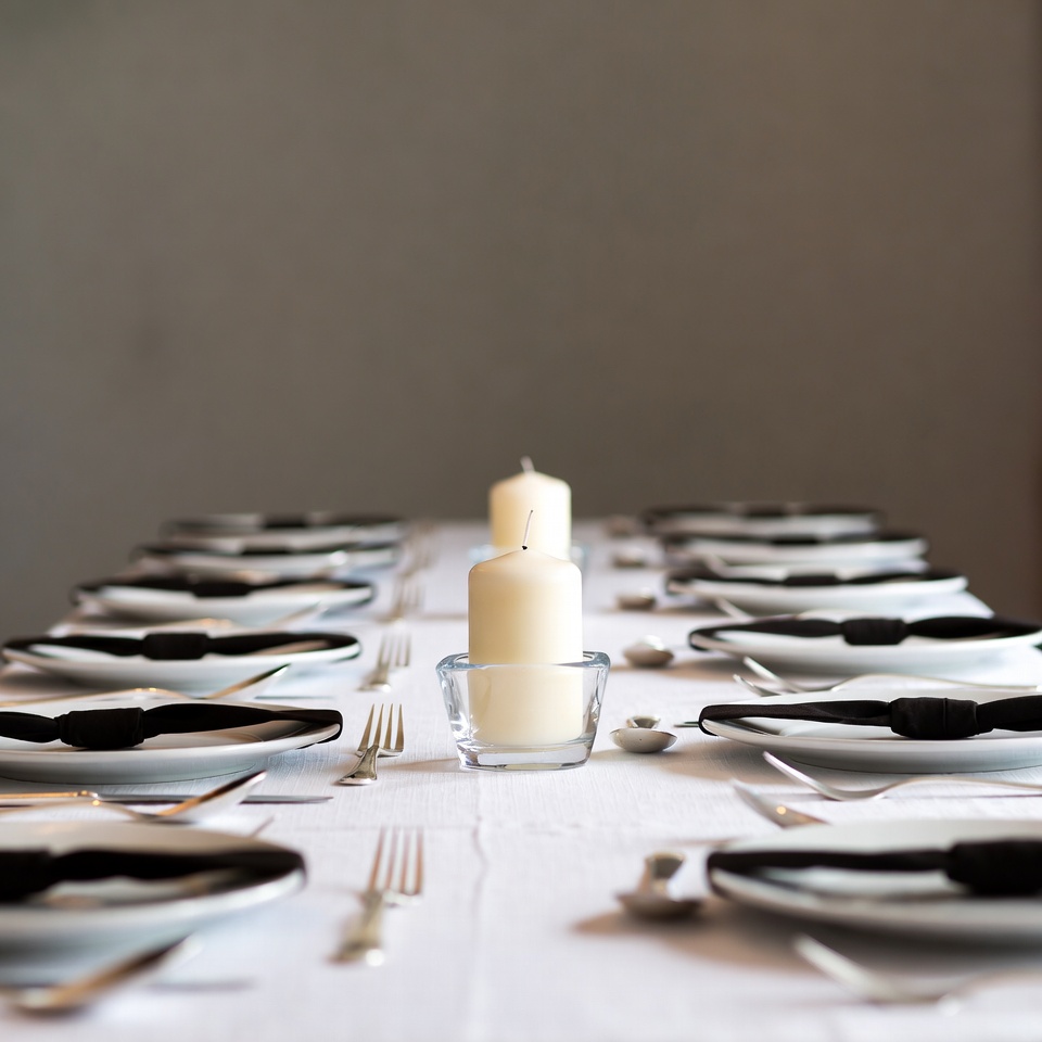Elegant Table Set with Candles Elegant Table Set with Candles