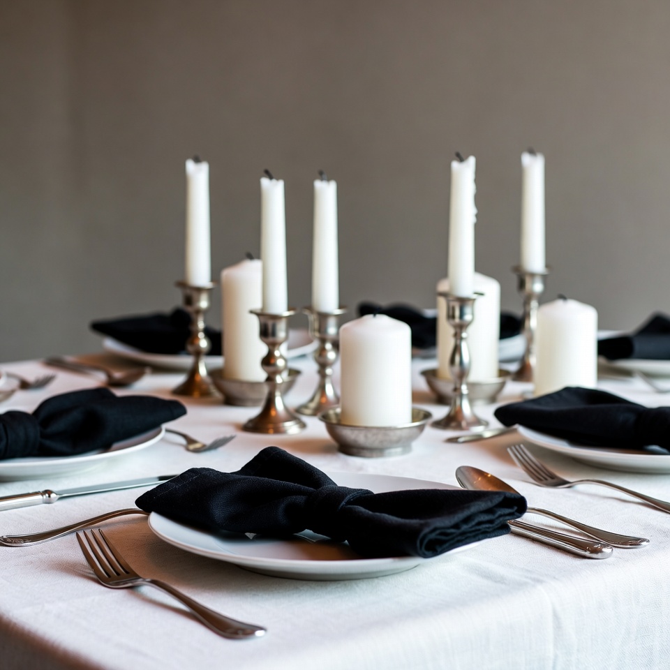 Elegant Table Set with Candelabras Elegant Table Set with Candelabras