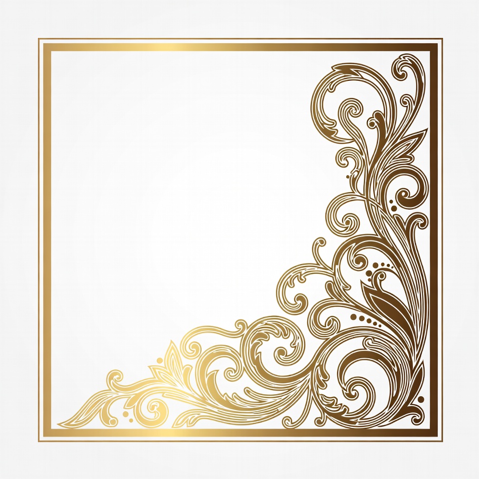 Gold Ornate Frame with Floral Corner Design Gold Ornate Frame with Floral Corner Design