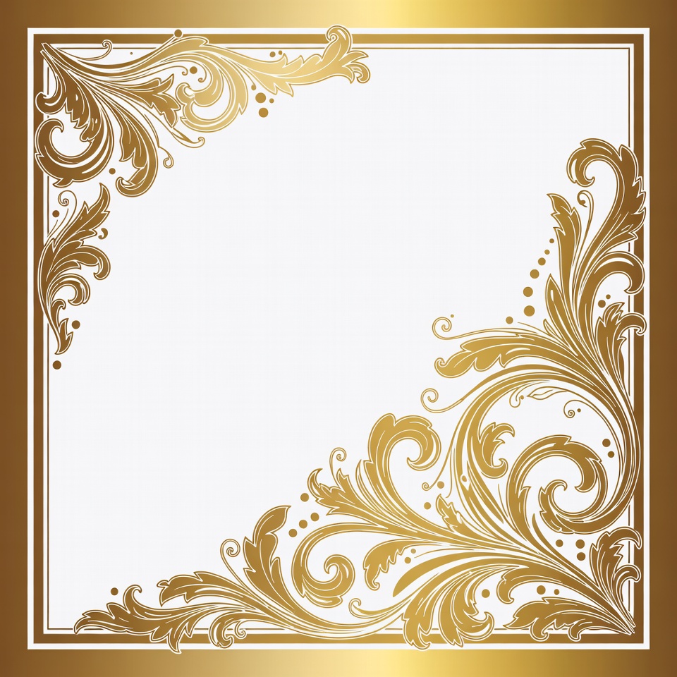 Gold Ornate Frame on White Background Gold Ornate Frame on White Background