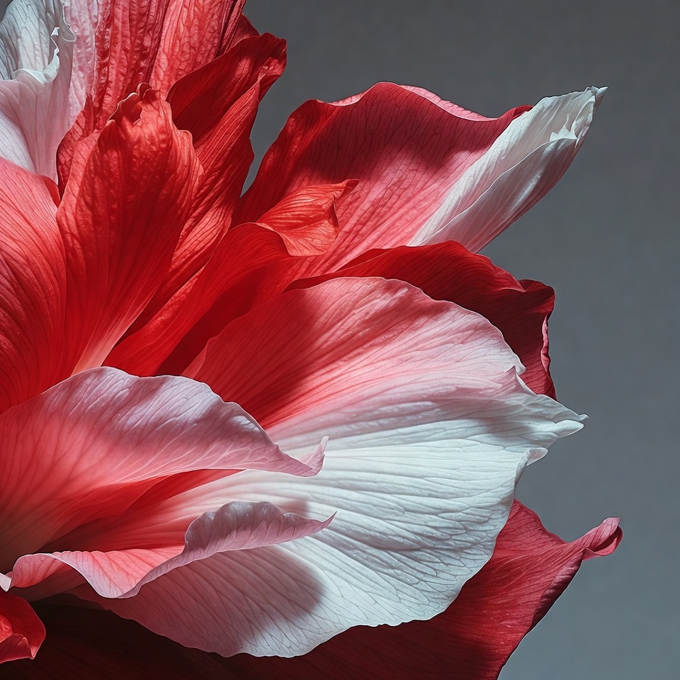 Close-up of Red White Hibiscus Flower Close-up of Red White Hibiscus Flower