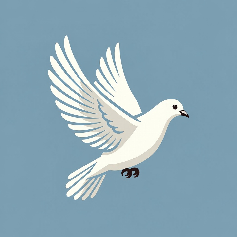 White dove flying illustration White dove flying illustration