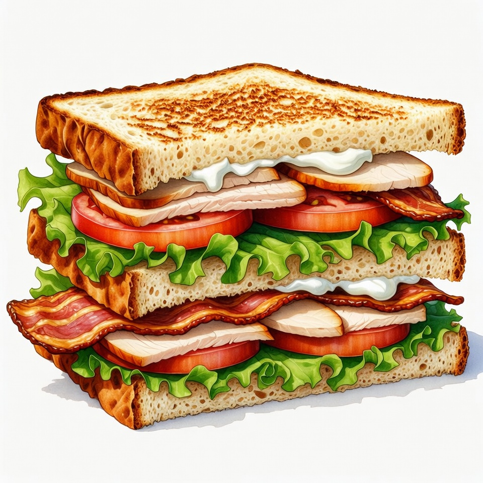 Stacked BLT Sandwich Illustration Stacked BLT Sandwich Illustration