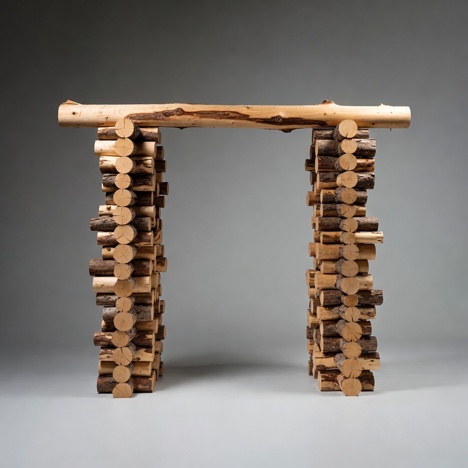 Log Wood Archway Structure Log Wood Archway Structure