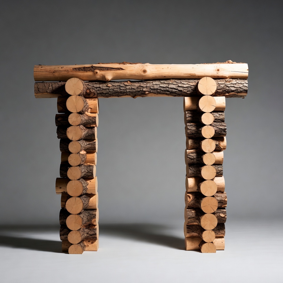 Log Wood Archway Structure Log Wood Archway Structure