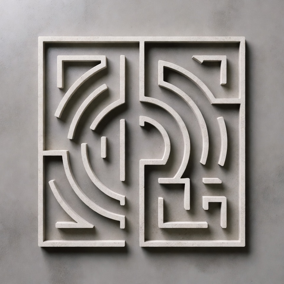 White 3D Maze Labyrinth Design White 3D Maze Labyrinth Design