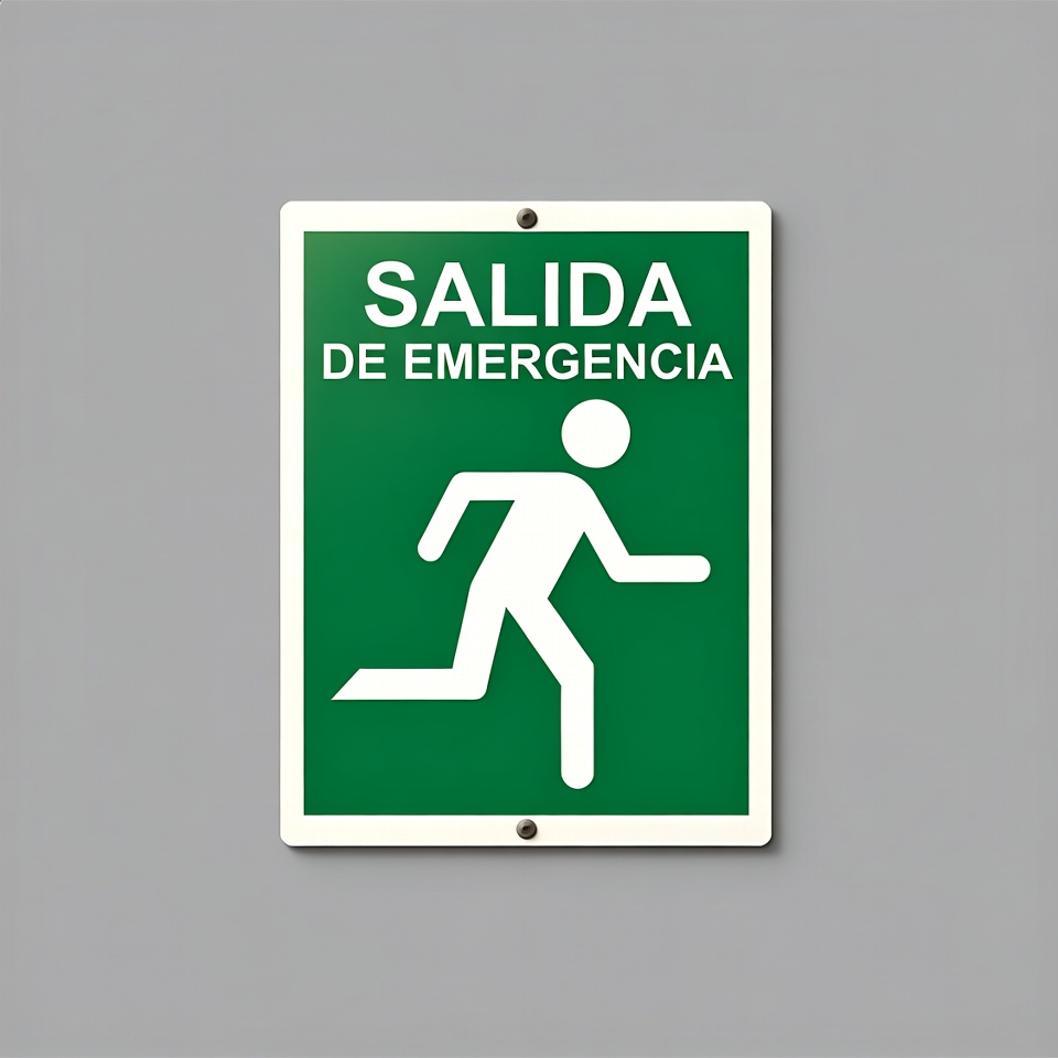 Green Salida de Emergencia Sign Green Salida de Emergencia Sign