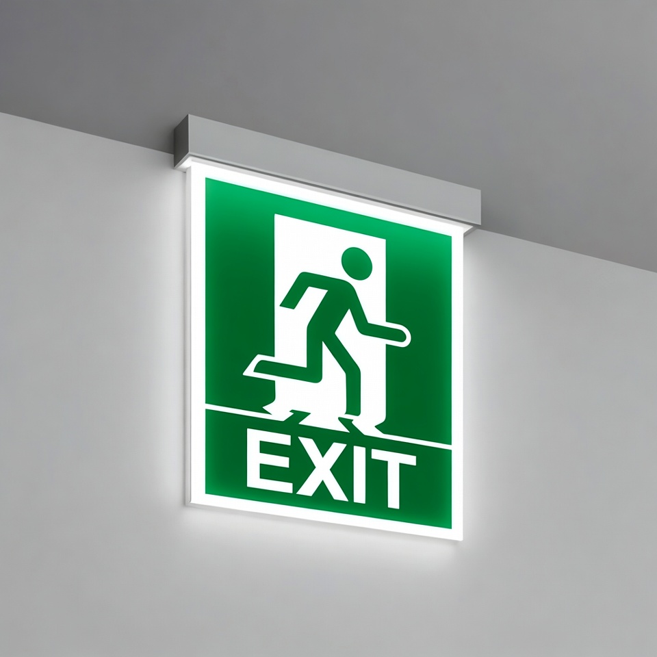 Illuminated Green Exit Sign Illuminated Green Exit Sign