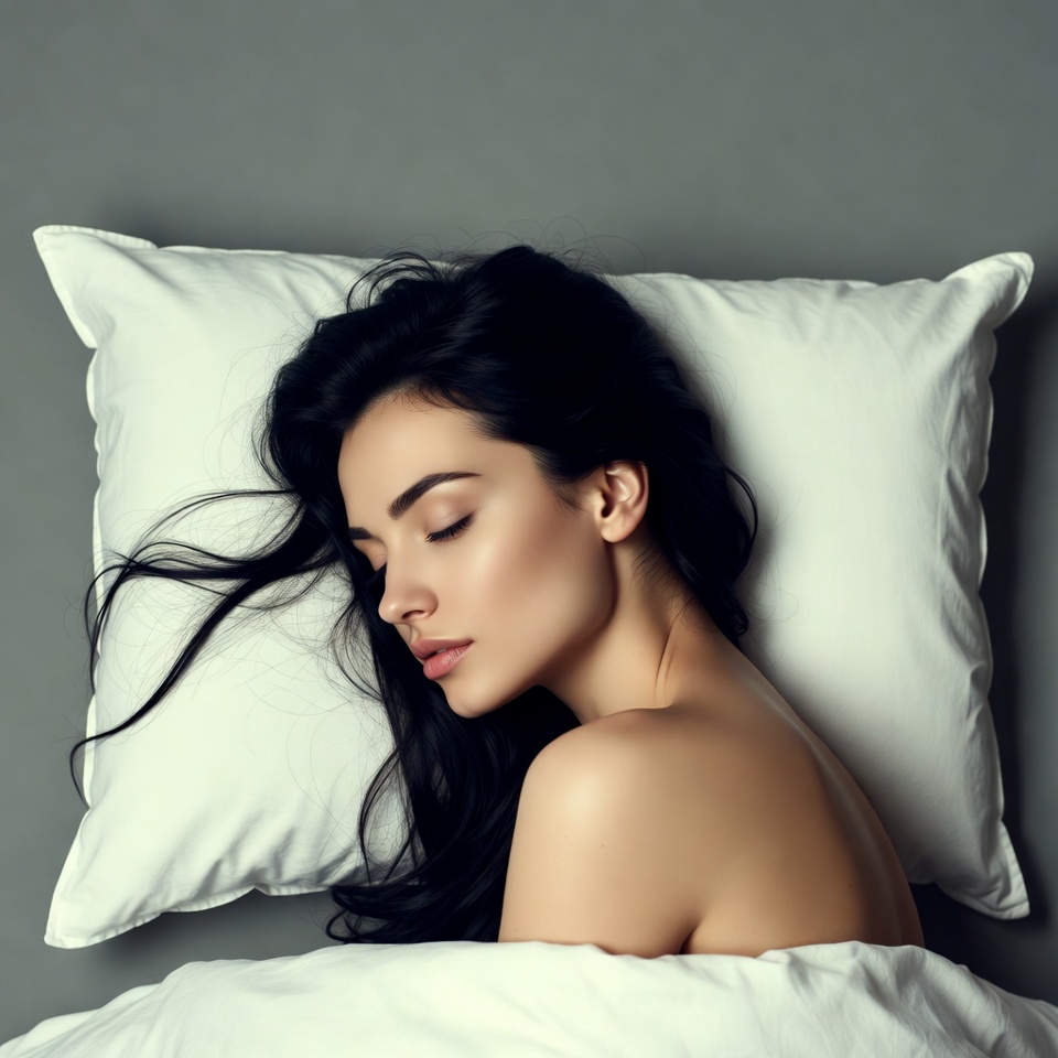 Beautiful woman sleeping on pillow Beautiful woman sleeping on pillow