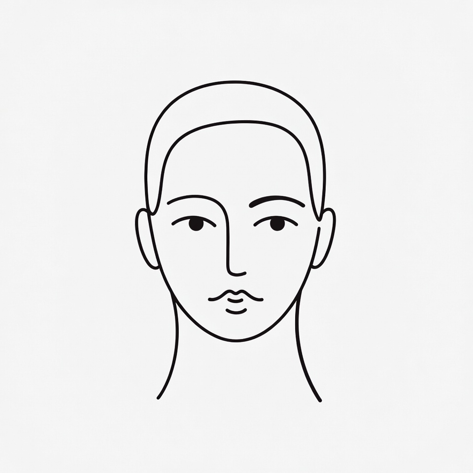 Line drawing of human face Line drawing of human face